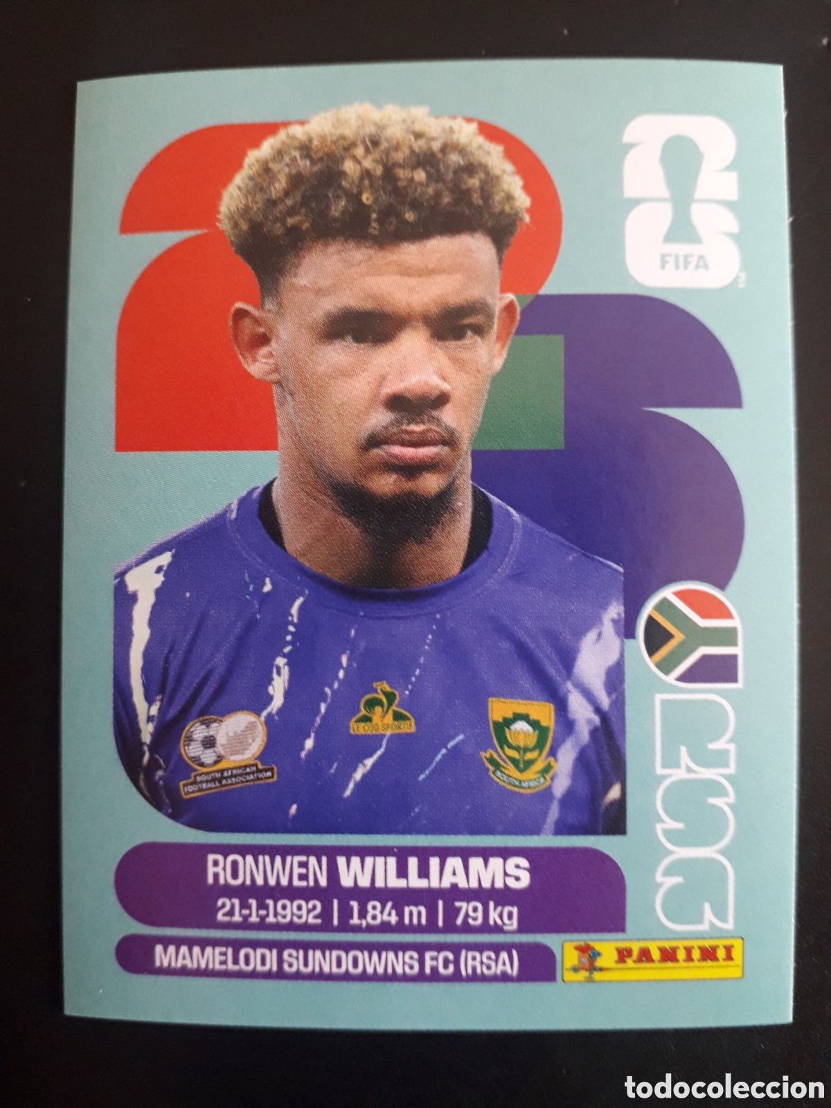 Fu&szlig;ball-Sticker: WILLIAMS SUD&Aacute;FRICA RSA 2 MUNDIAL F&Uacute;TBOL 2026 FIFA WORLD CUP PANINI SIN PEGAR PEDIDO M&Iacute;NIMO 3&euro;