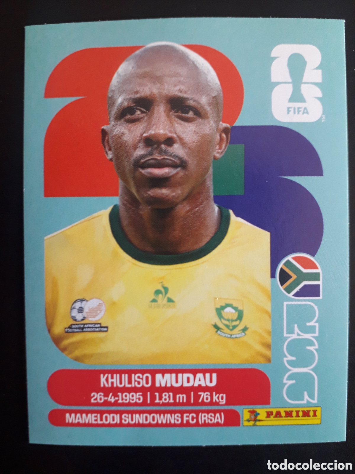 Football Stickers: MUDAU SUD&Aacute;FRICA RSA 9 MUNDIAL F&Uacute;TBOL 2026 FIFA WORLD CUP PANINI SIN PEGAR PEDIDO M&Iacute;NIMO 3&euro;
