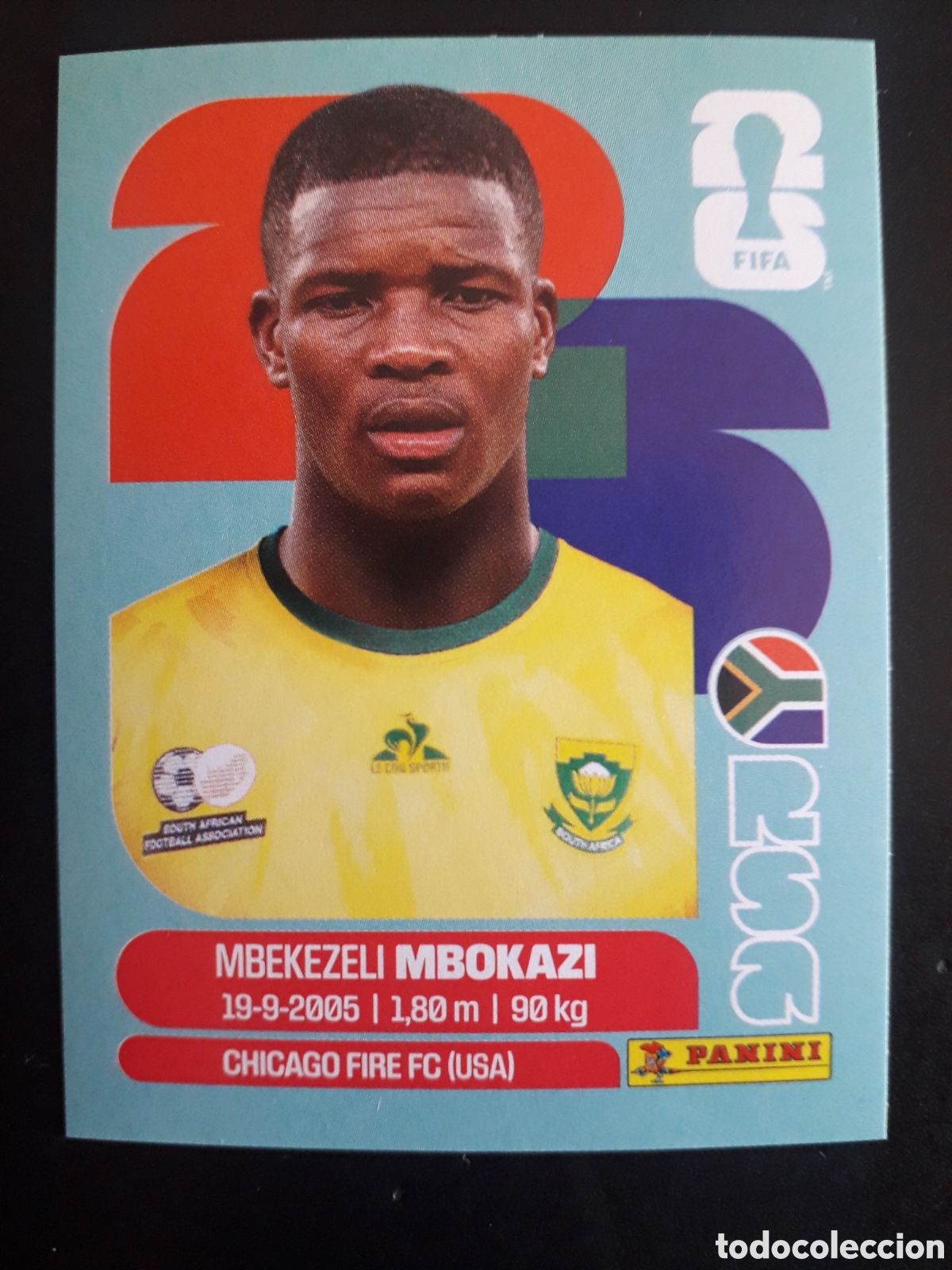 Fu&szlig;ball-Sticker: MBOKAZI SUD&Aacute;FRICA RSA 6 MUNDIAL F&Uacute;TBOL 2026 FIFA WORLD CUP PANINI SIN PEGAR PEDIDO M&Iacute;NIMO 3&euro;