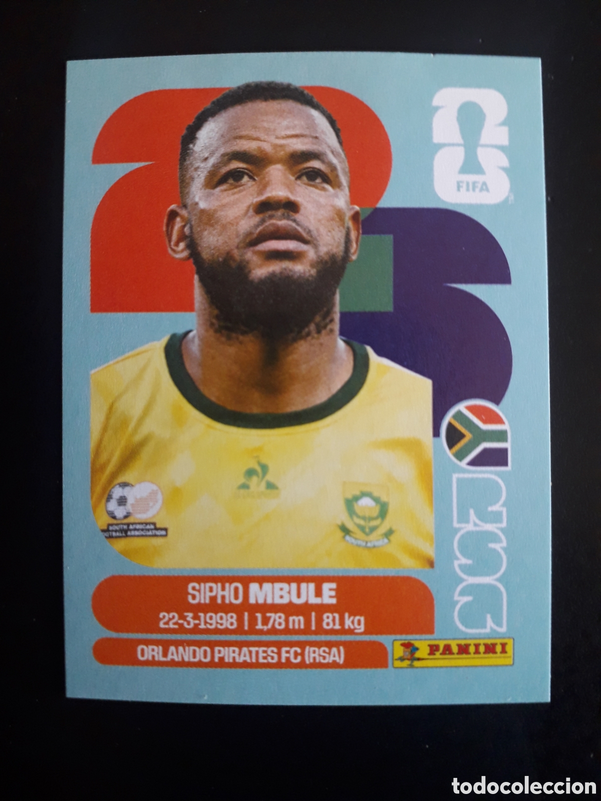 Cromos de F&uacute;tbol: MBULE SUD&Aacute;FRICA RSA 16 MUNDIAL F&Uacute;TBOL 2026 FIFA WORLD CUP PANINI SIN PEGAR PEDIDO M&Iacute;NIMO 3&euro;