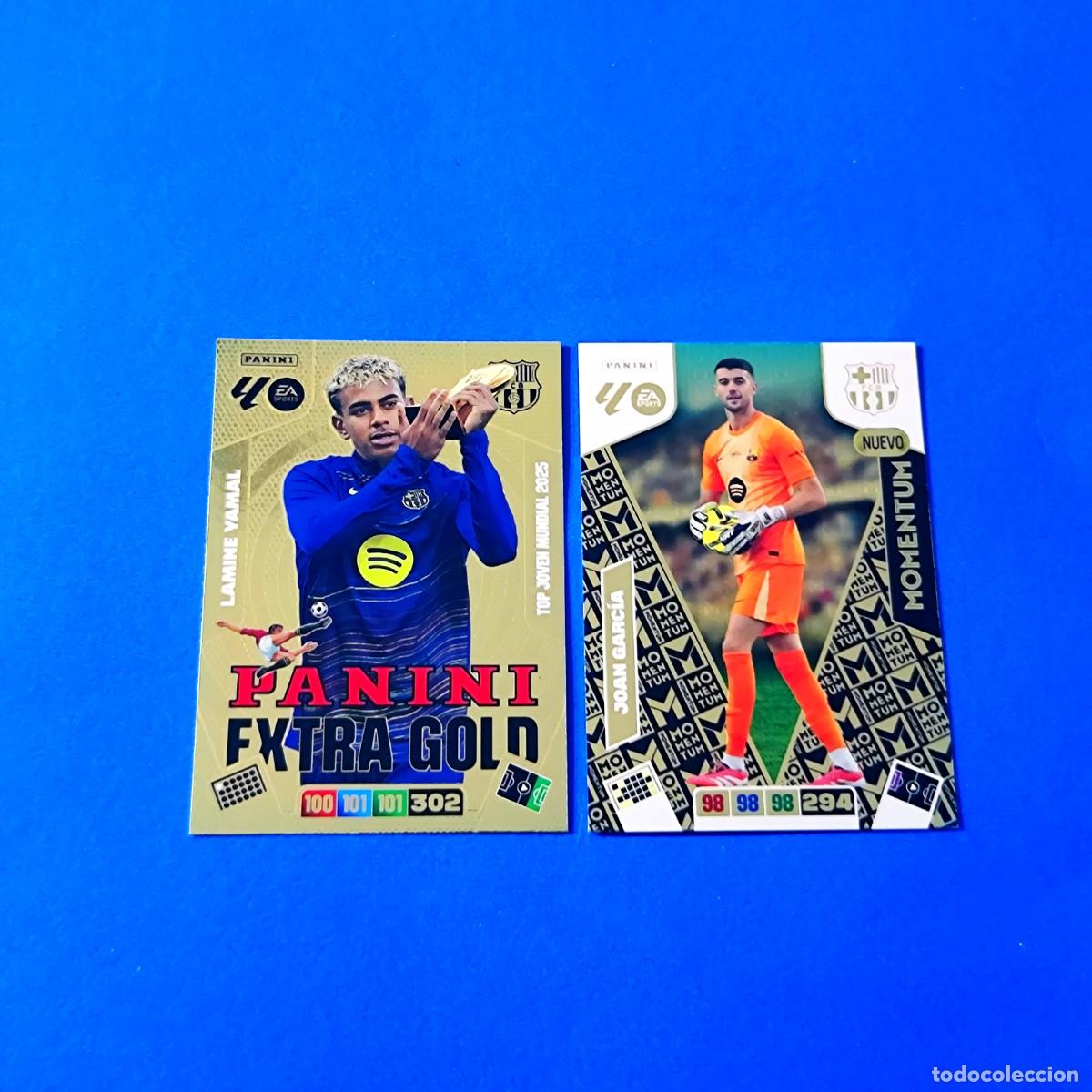 Cromos de F&uacute;tbol: Adrenalyn 2025 2026 / 25 26 Lamine Yamal Panini Extra Gold - Momentum Joan Garc&iacute;a Barcelona
