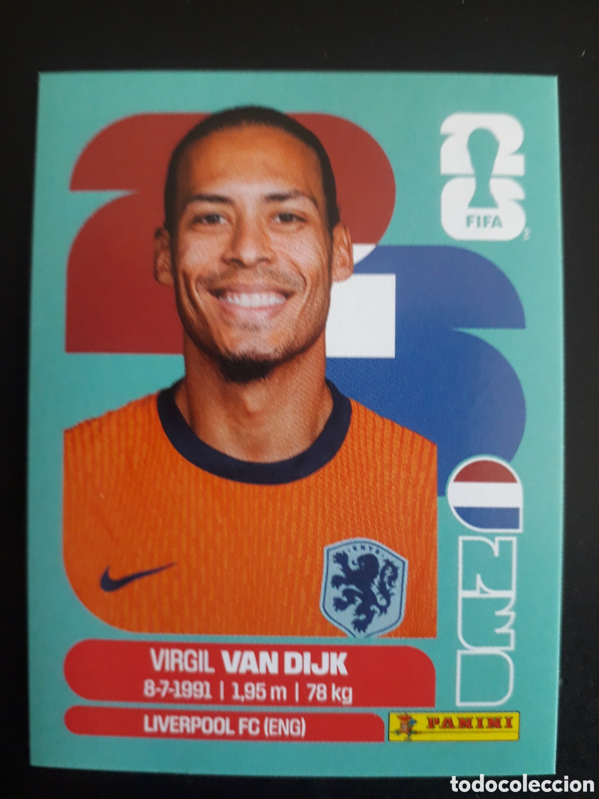 Cromos de F&uacute;tbol: VAN DIJK HOLANDA/PA&Iacute;SES BAJOS NED 3 MUNDIAL F&Uacute;TBOL 2026 FIFA WORLD CUP PANINI PEDIDO M&Iacute;NIMO 3&euro;