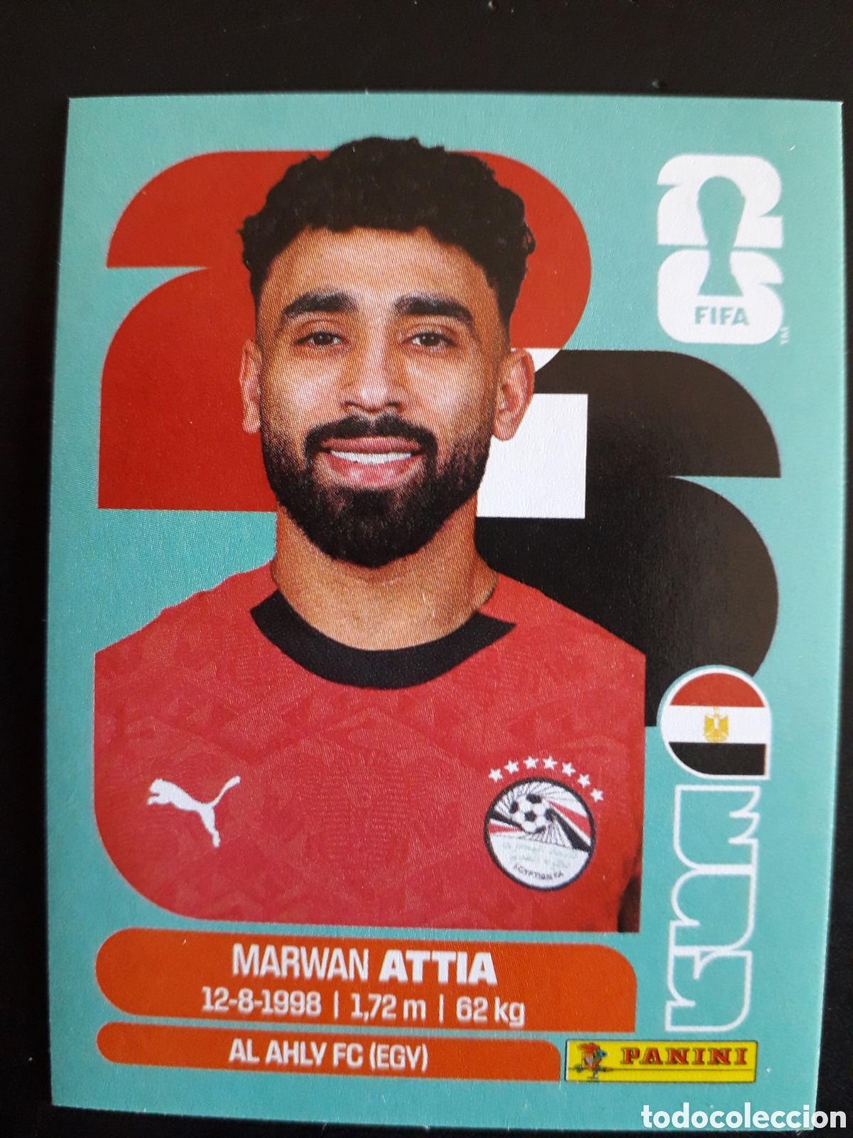 Fu&szlig;ball-Sticker: ATTIA EGIPTO EGY 10 MUNDIAL F&Uacute;TBOL 2026 FIFA WORLD CUP PANINI SIN PEGAR PEDIDO M&Iacute;NIMO 3&euro;.
