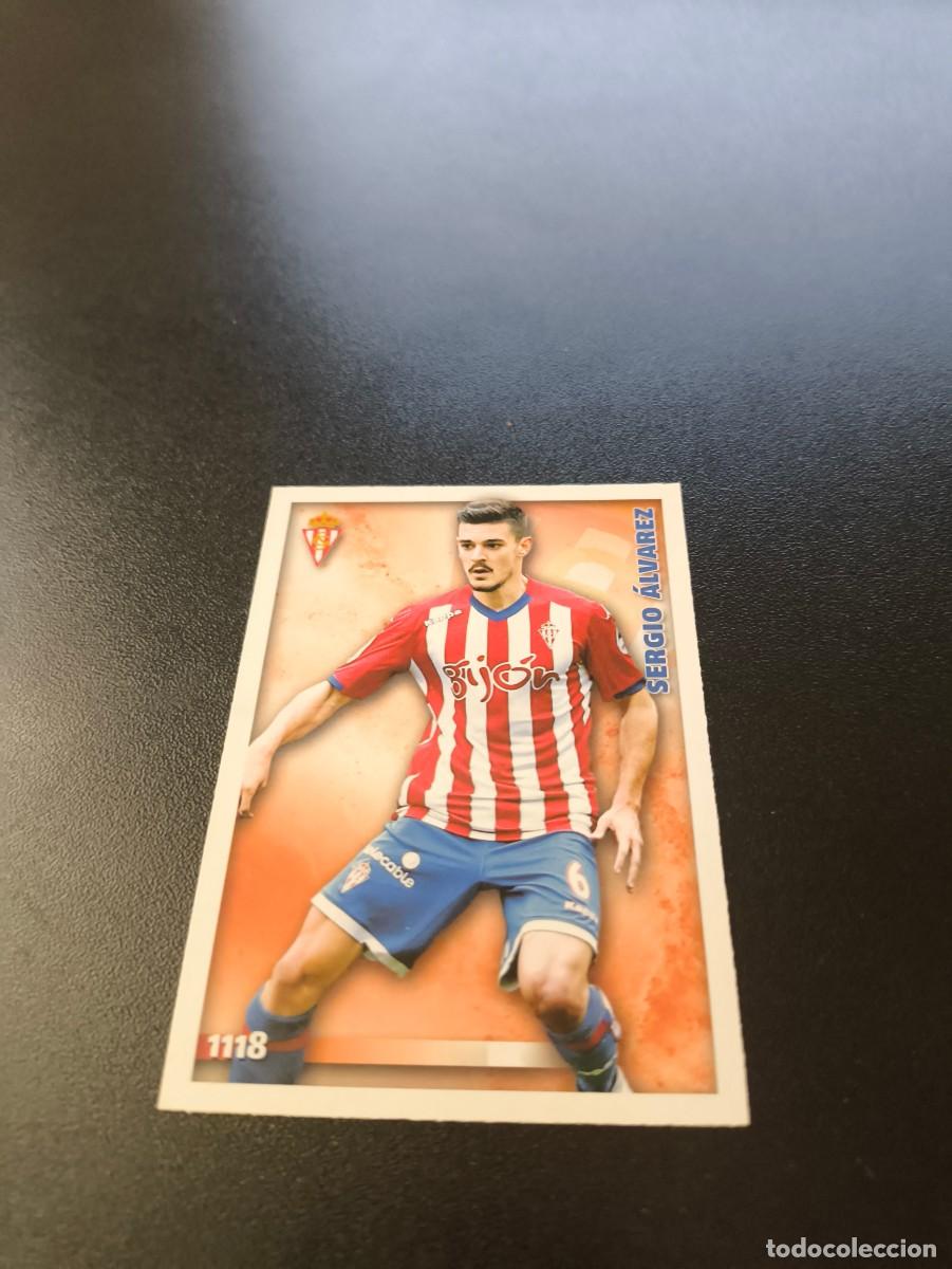 Fu&szlig;ball-Sticker: 1118 SERGIO ALVAREZ SPORTING GIJON ULTIMA HORA UH MUNDICROMO LIGA 2014 2015 PLATINUM NO PANINI ESTE