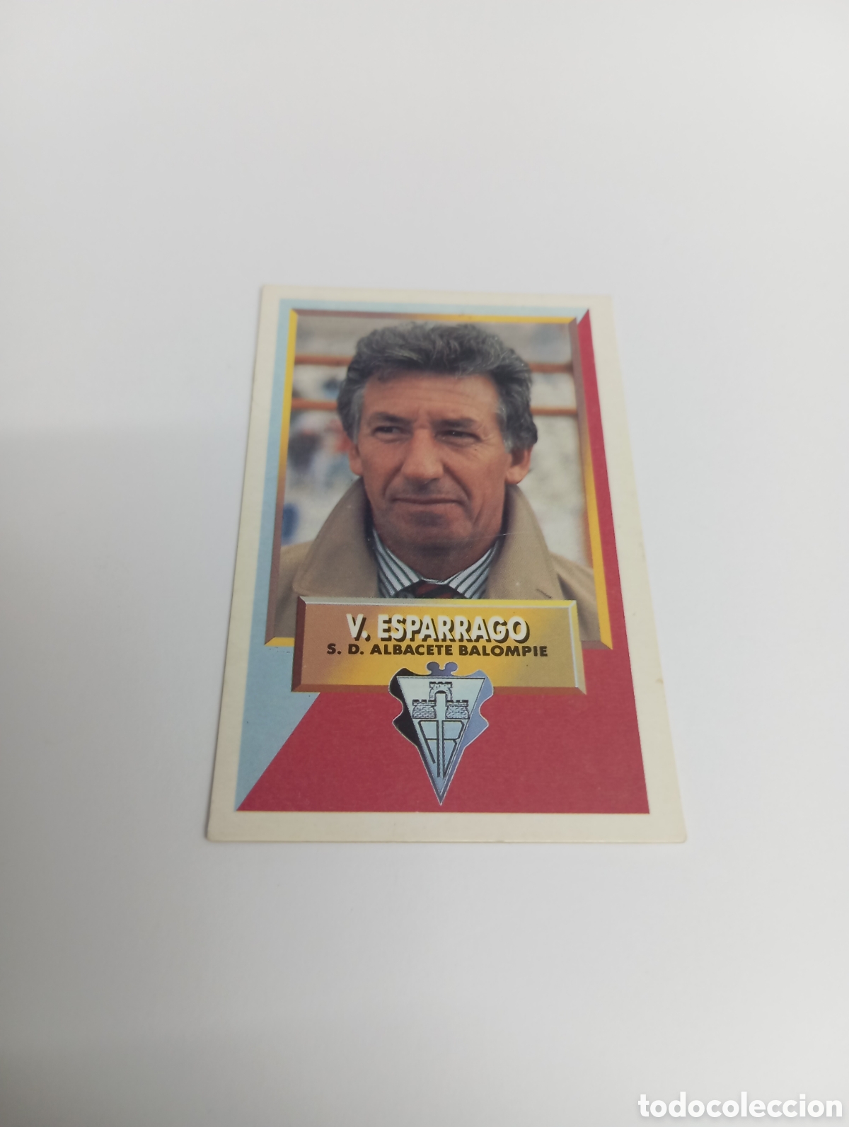 Cromos de Futebol: ENTRENADOR V&Iacute;CTOR ESP&Aacute;RRAGO Albacete Liga Este 1993 1994 CART&Oacute;N Panini 93 94 RECUPERADO