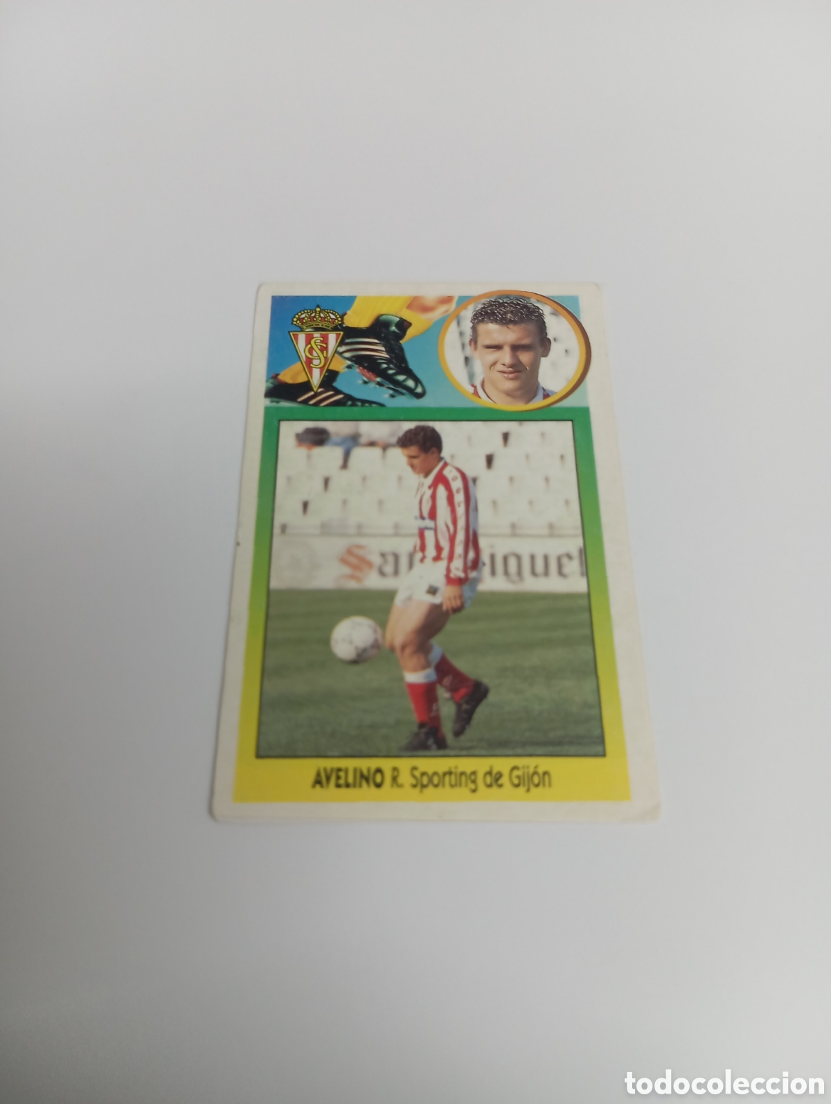 Cartes &agrave; collectionner de Football: AVELINO Sporting de Gij&oacute;n Liga Este 1993 1994 CART&Oacute;N Panini 93 94 SIN PEGAR