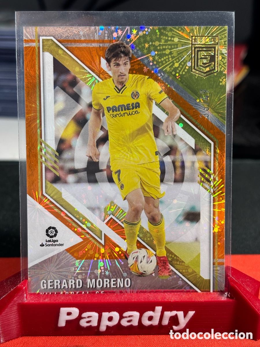 Cromos de F&uacute;tbol: 2021 Panini Donruss Elite La Liga Orange Fireworks Gerard Moreno Villarreal /49