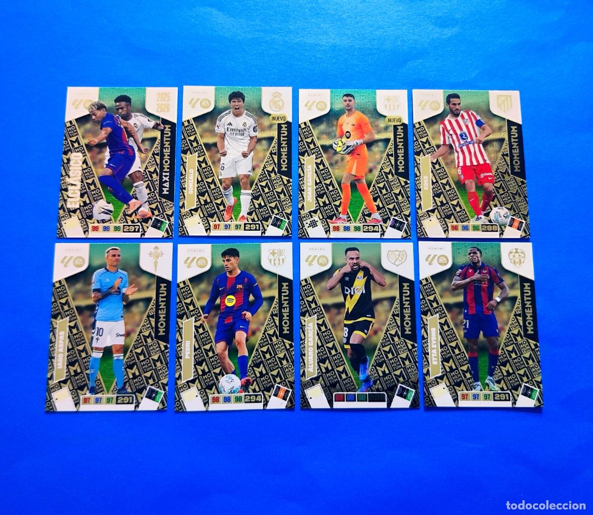 Cromos de F&uacute;tbol: Adrenalyn 2025 2026 / 25 26 Momentum Gonzalo Joan Garc&iacute;a Cl&aacute;sico Yamal Aspas Etta &Aacute;lvaro Koke Pedri