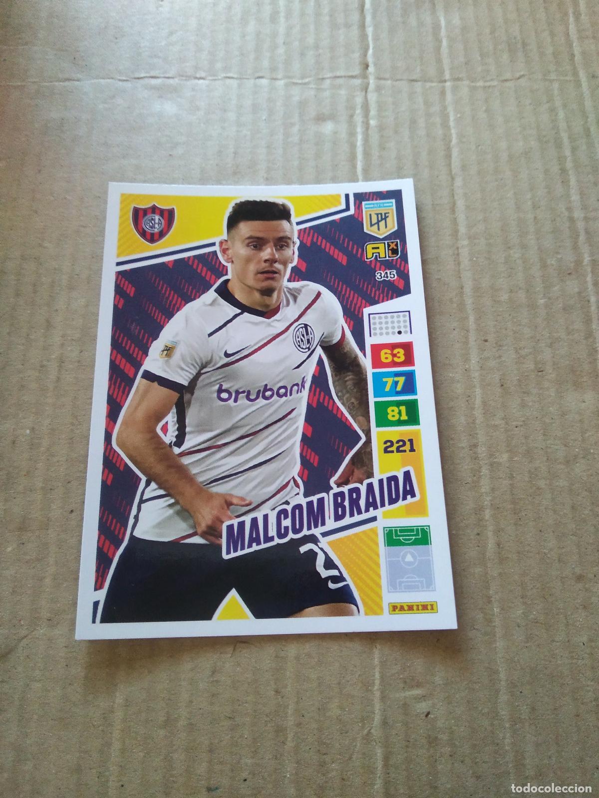 Cromos de F&uacute;tbol: 345 MALCOM BRAIDA SAN LORENZO CROMO FUTBOL PANINI ARGENTINO 2023 LIGA ARGENTINA ADRENALYN