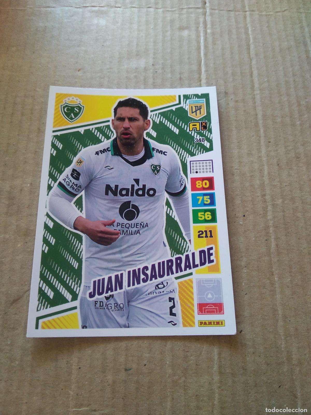 Cromos de F&uacute;tbol: 348 JUAN INSAURRALDE SARMIENTO CROMO FUTBOL PANINI ARGENTINO 2023 LIGA ARGENTINA ADRENALYN