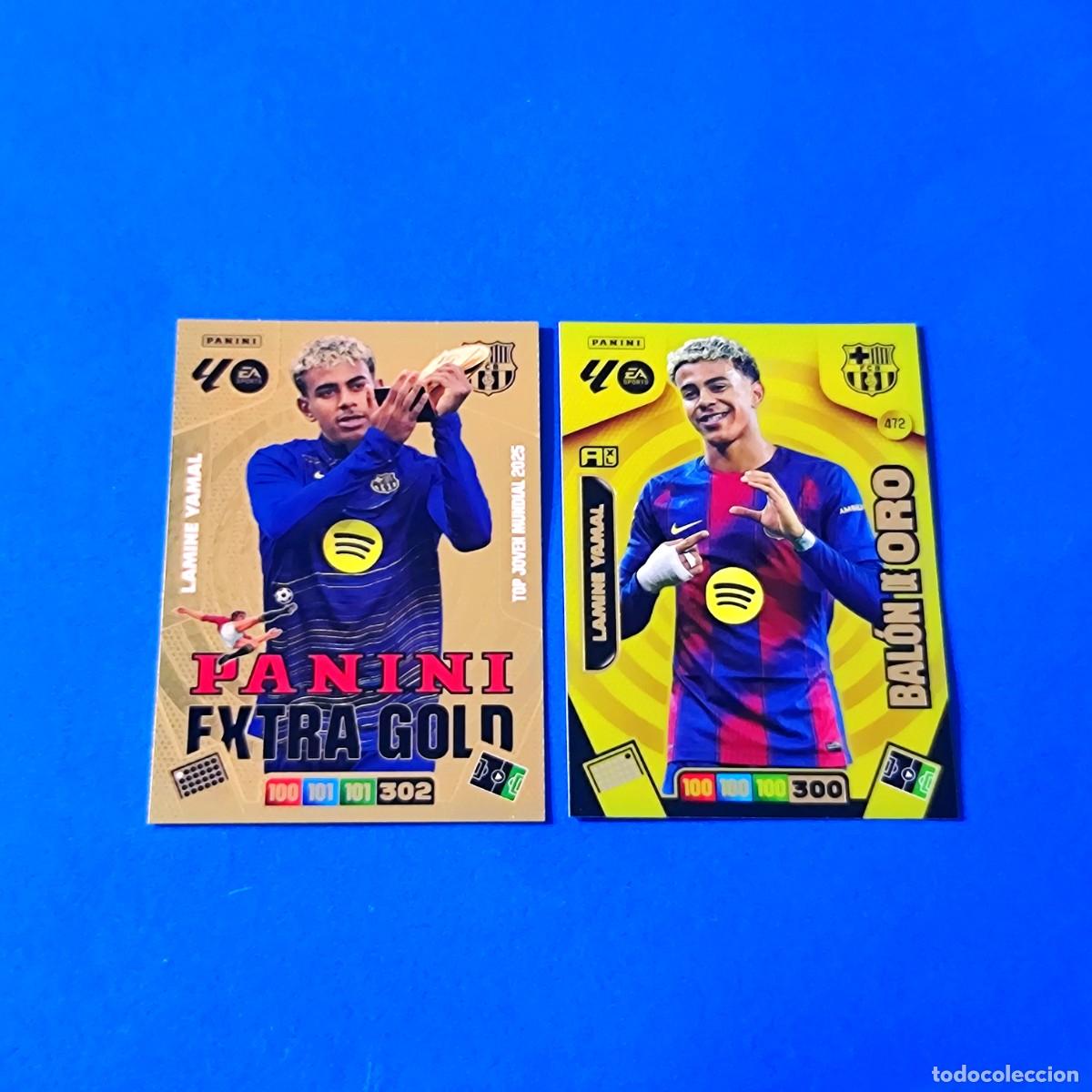 Cromos de F&uacute;tbol: Adrenalyn 2025 2026 / 25 26 Extra Gold Lamine Yamal - Bal&oacute;n de Oro 472 Barcelona