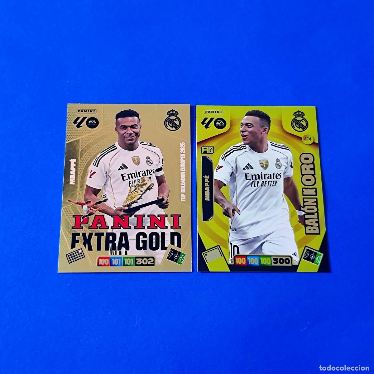 Cromos de F&uacute;tbol: Adrenalyn 2025 2026 / 25 26 Extra Gold - Bal&oacute;n de Oro 474 Mbapp&eacute; Real Madrid