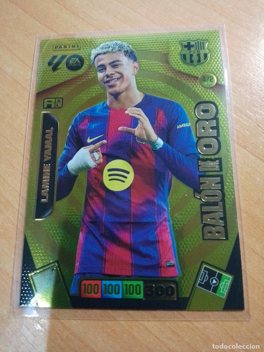 Cromos de F&uacute;tbol: 472 LAMINE YAMAL BAL&Oacute;N DE ORO DEL BARCELONA 25 26 ADRENALYN XL 2025 2026
