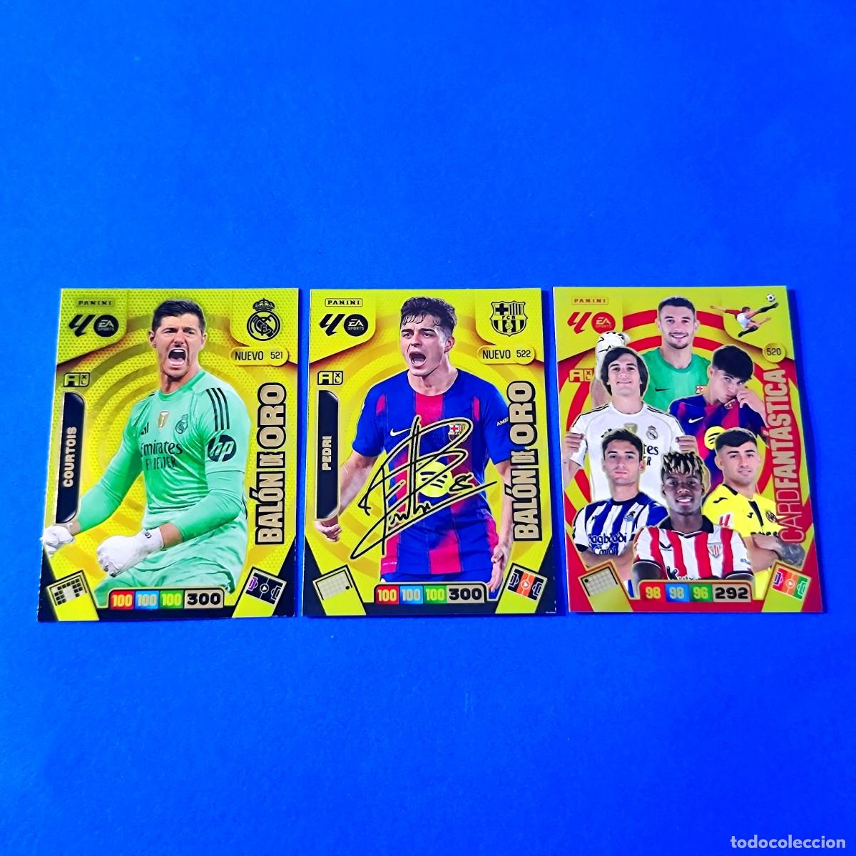 Cromos de F&uacute;tbol: Adrenalyn 2025 2026 / 25 26 Nuevo Bal&oacute;n de Oro Courtois 521 Pedri firmada 522 Card Fant&aacute;stica 520