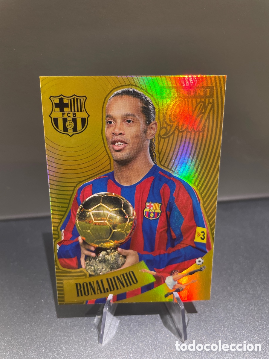 Cromos de F&uacute;tbol: Ronaldinho 98 Gold Pura Fantasia Tributo Panini 125 Aniversario FC Barcelona