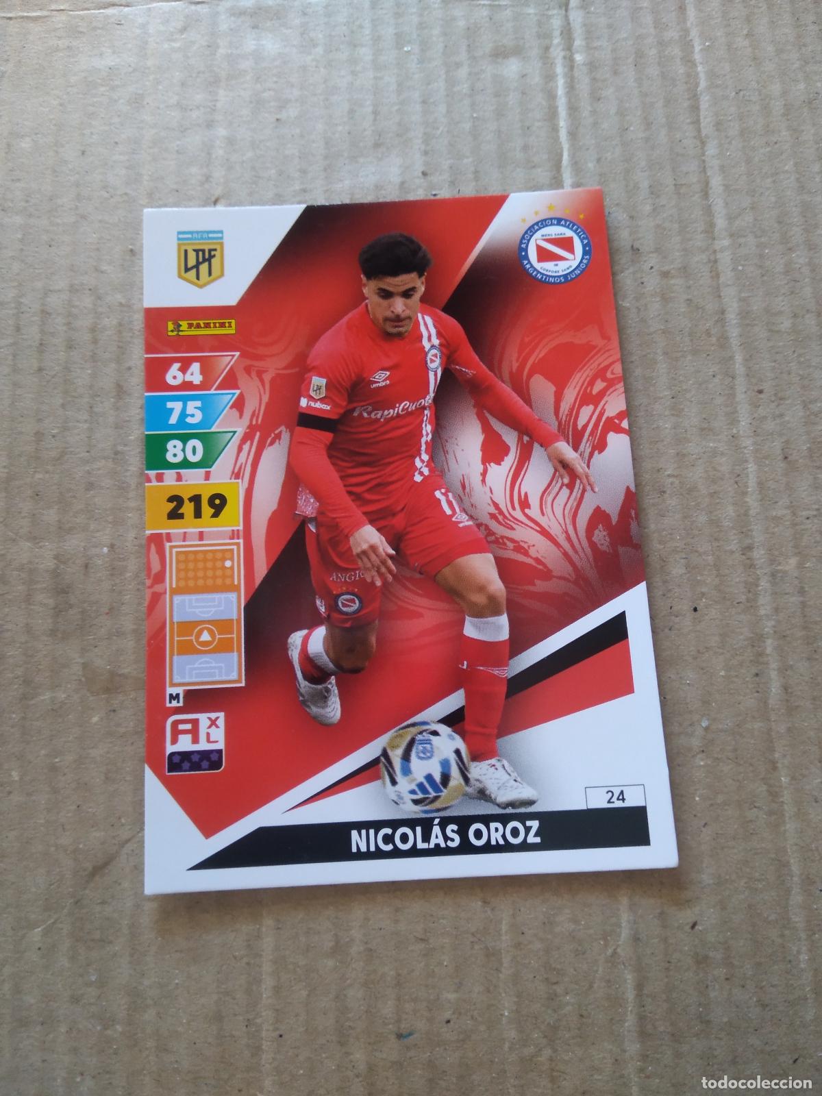 Cromos de F&uacute;tbol: 24 NICOLAS OROZ ARGENTINOS JUNIORS CROMO FUTBOL PANINI ARGENTINO 2025 LIGA ARGENTINA ADRENALYN
