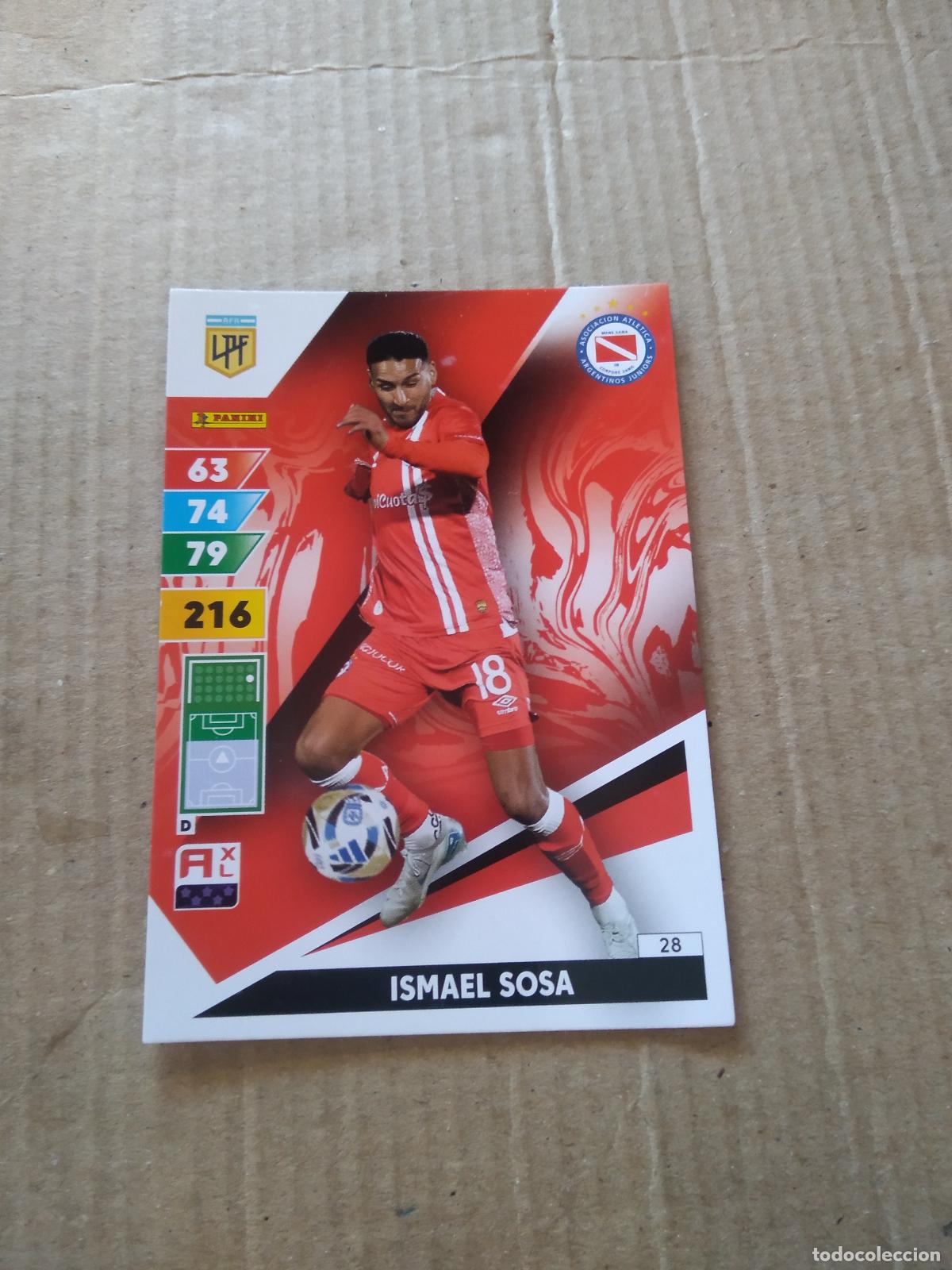 Cromos de F&uacute;tbol: 28 ISMAEL SOSA ARGENTINOS JUNIORS CROMO FUTBOL PANINI ARGENTINO 2025 LIGA ARGENTINA ADRENALYN