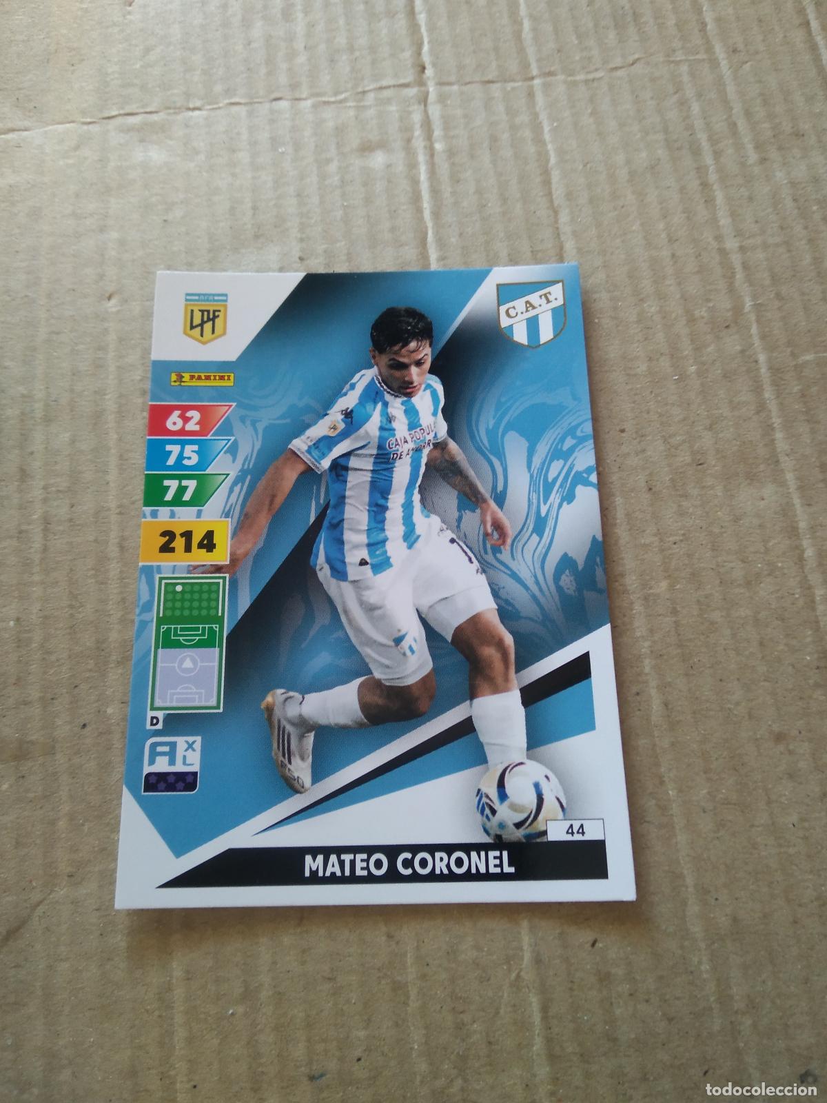 Cromos de F&uacute;tbol: 44 MATEO CORONEL ATLETICO TUCUMAN CROMO FUTBOL PANINI ARGENTINO 2025 LIGA ARGENTINA ADRENALYN