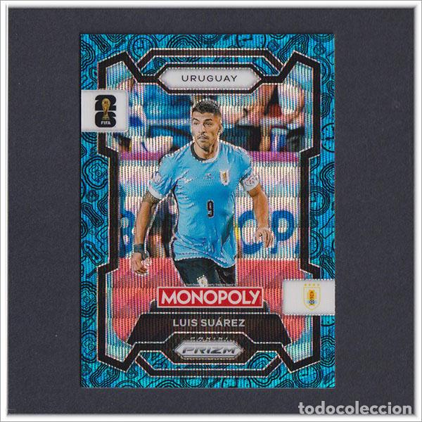 Cromos de F&uacute;tbol: FIFA WORLD CUP 2026 PANINI PRIZM MONOPOLY LUIS SUAREZ 67 AZUL BLUE URUGUAY COLECCI&Oacute;N ALBUM MUNDIAL