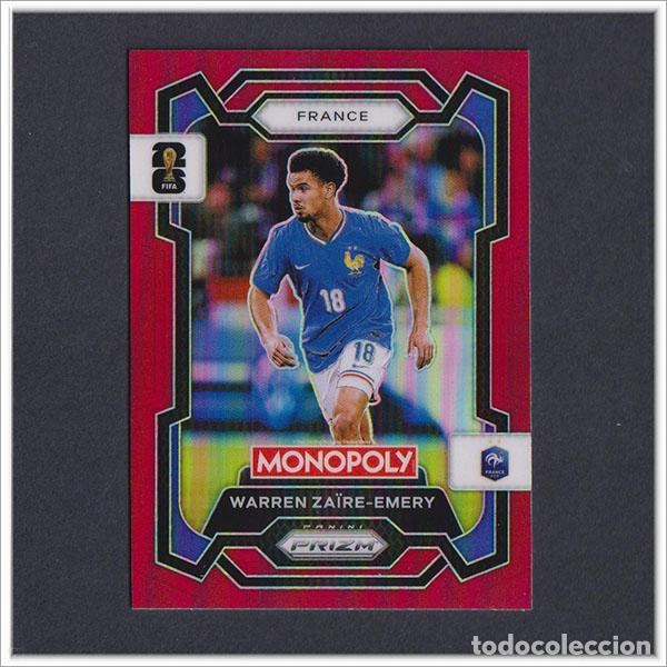 Cromos de F&uacute;tbol: FIFA WORLD CUP 2026 PANINI PRIZM MONOPOLY WARREN ZAIRE-EMERY 11 ROJO RED FRANCIA COLECCI&Oacute;N MUNDIAL