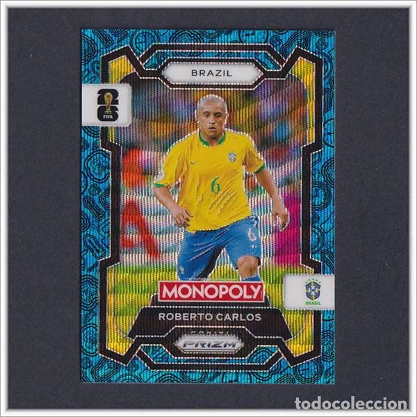 Cromos de F&uacute;tbol: FIFA WORLD CUP 2026 PANINI PRIZM MONOPOLY ROBERTO CARLOS 17 AZUL BLUE BRASIL COLECCI&Oacute;N ALBUM MUNDIAL
