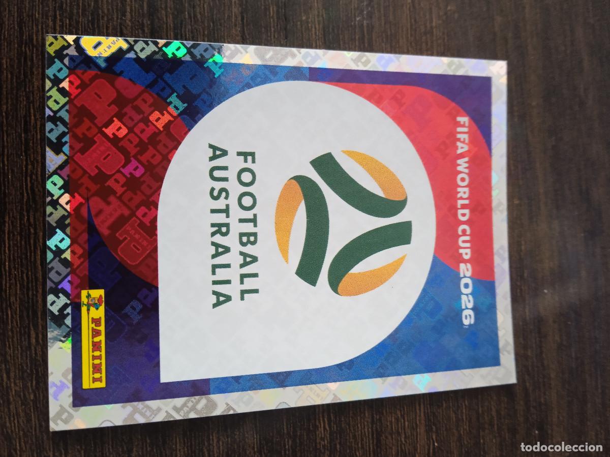 Cromos de F&uacute;tbol: Cromo Mundial Futbol 2026 Panini canada usa Mexico Australia Escudo AUS 1
