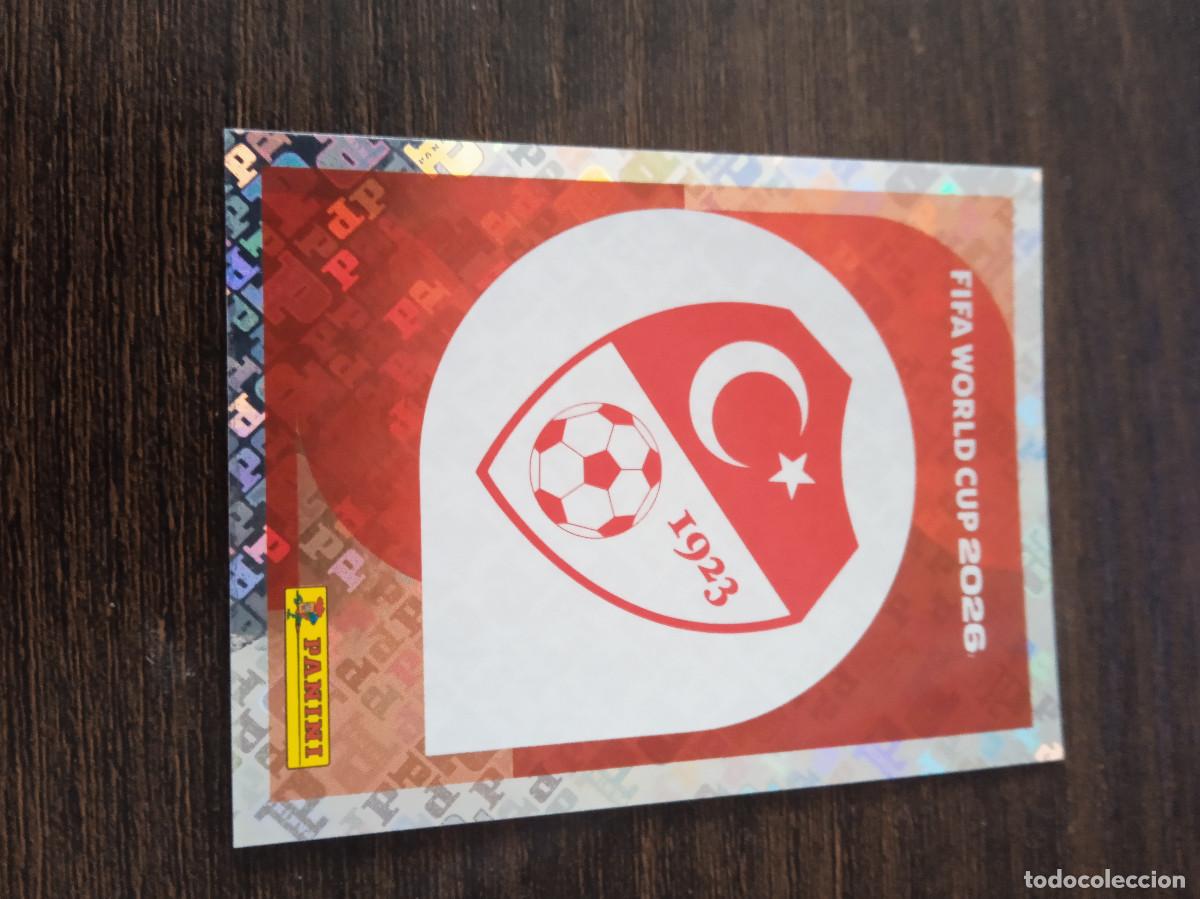 Cromos de F&uacute;tbol: Cromo Mundial Futbol 2026 Panini canada usa Mexico Turquia Escudo TUR 1