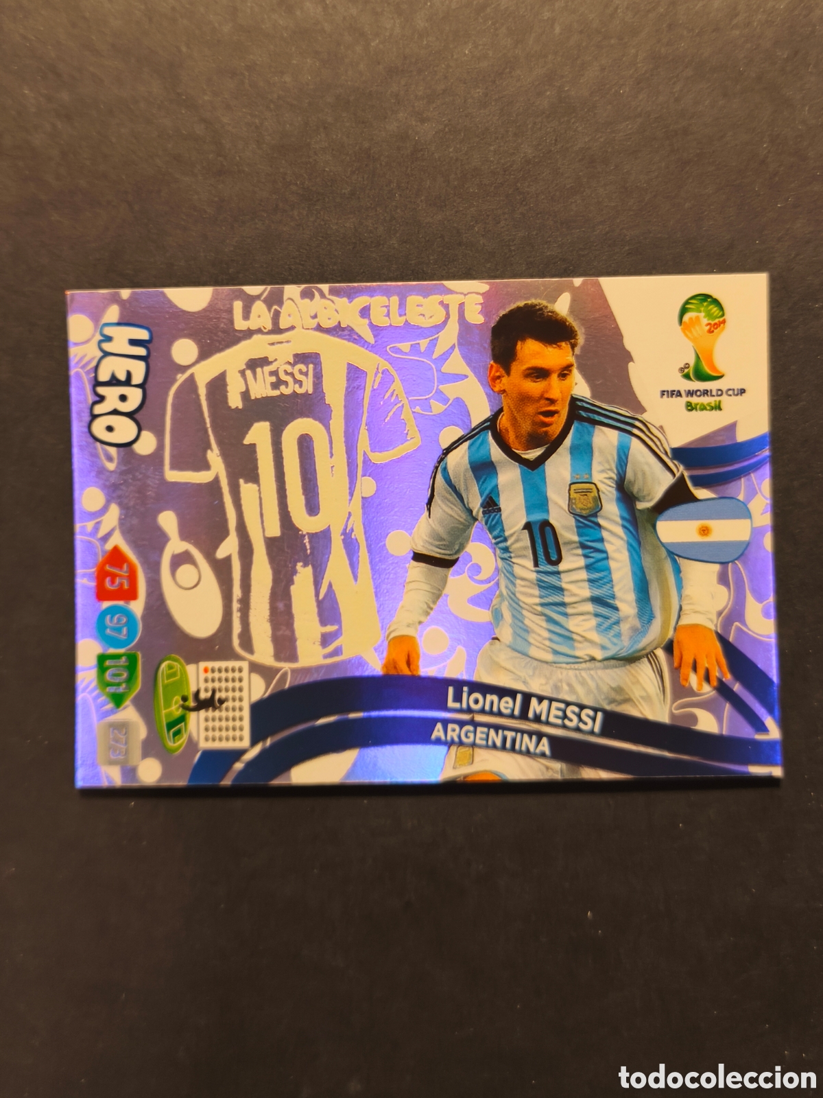 Cromos de F&uacute;tbol: MESSI HERO SELECCION ARGENTINA ADRENALYN MUNDIAL WORDL CUP BRASIL 2014