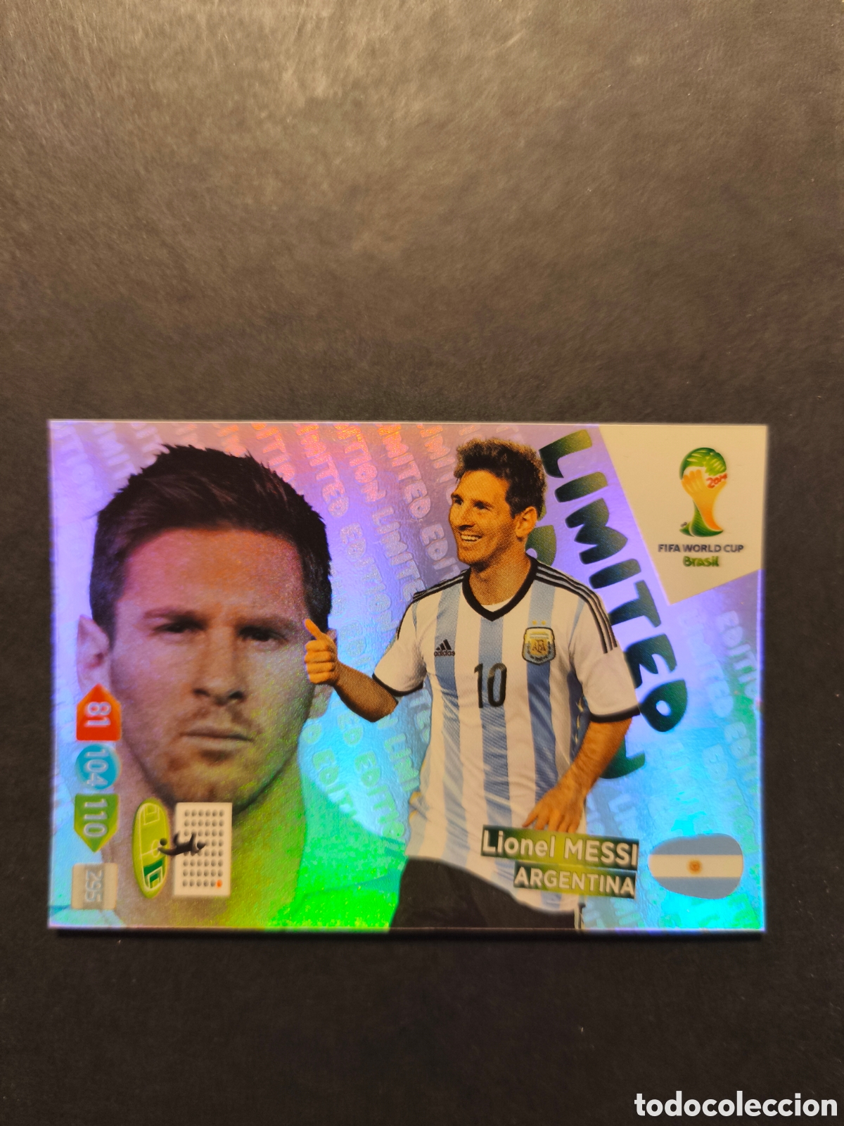 Cromos de F&uacute;tbol: MESSI LIMITED SELECCION ARGENTINA ADRENALYN MUNDIAL WORDL CUP BRASIL 2014