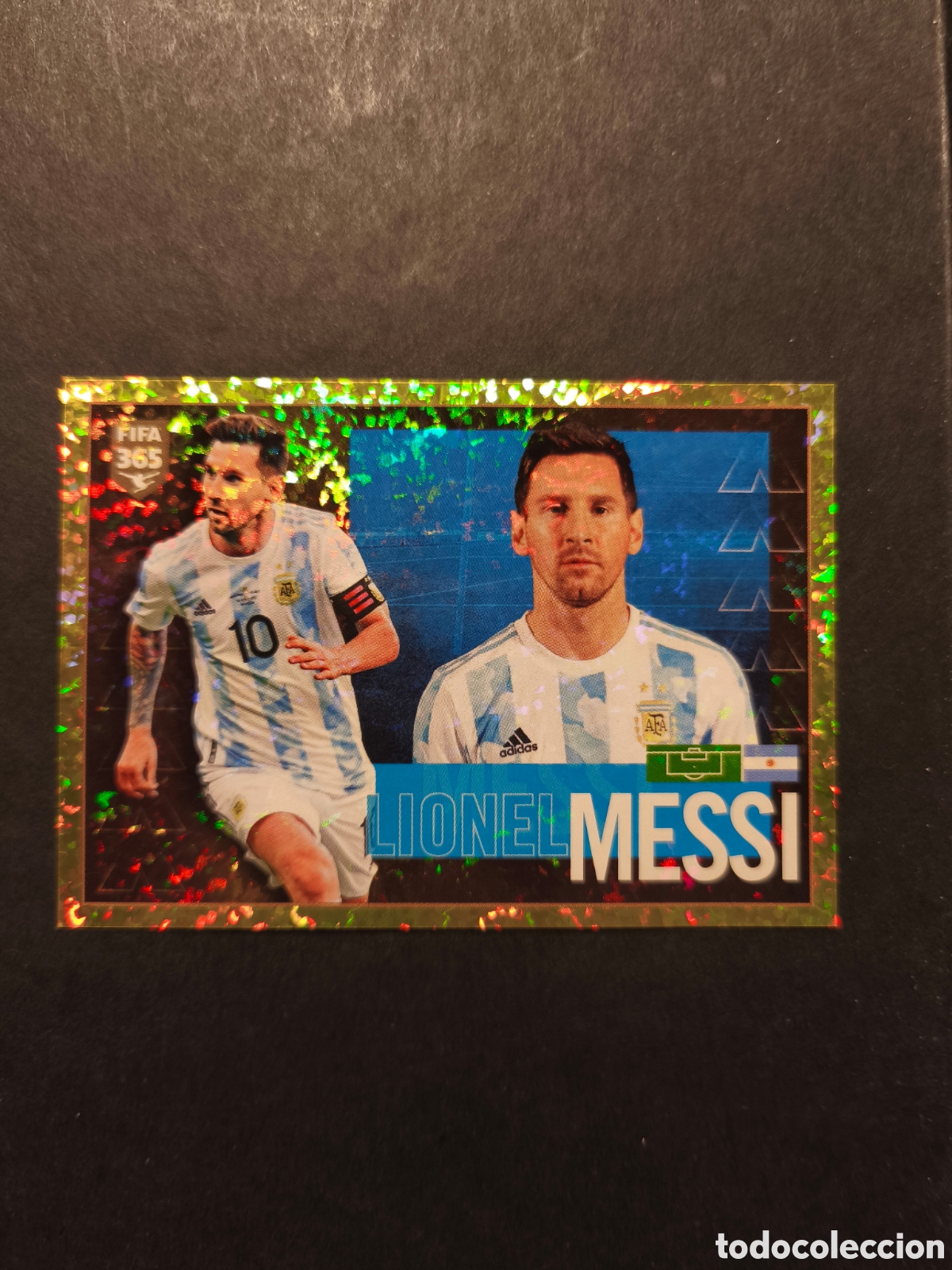 Cromos de F&uacute;tbol: 341 MESSI SELECCION ARGENTINA PANINI FIFA 365 THE GOLDEN WORLD OF FOOTBALL