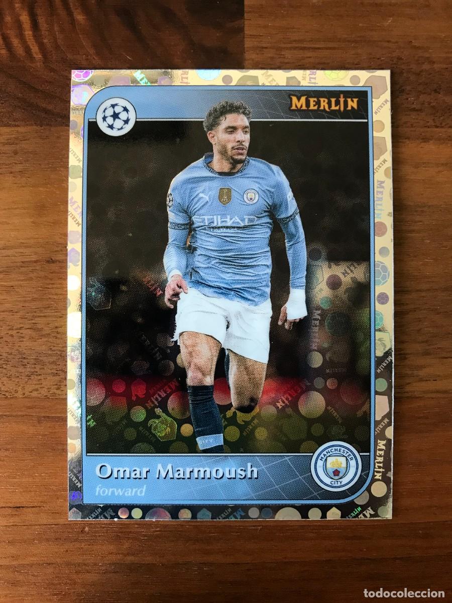 Cromos de F&uacute;tbol: OMAR MARMOUSH - MANCHESTER CITY - MERLIN VINTAGE REFRACTOR - TOPPS MERLIN 2025 25