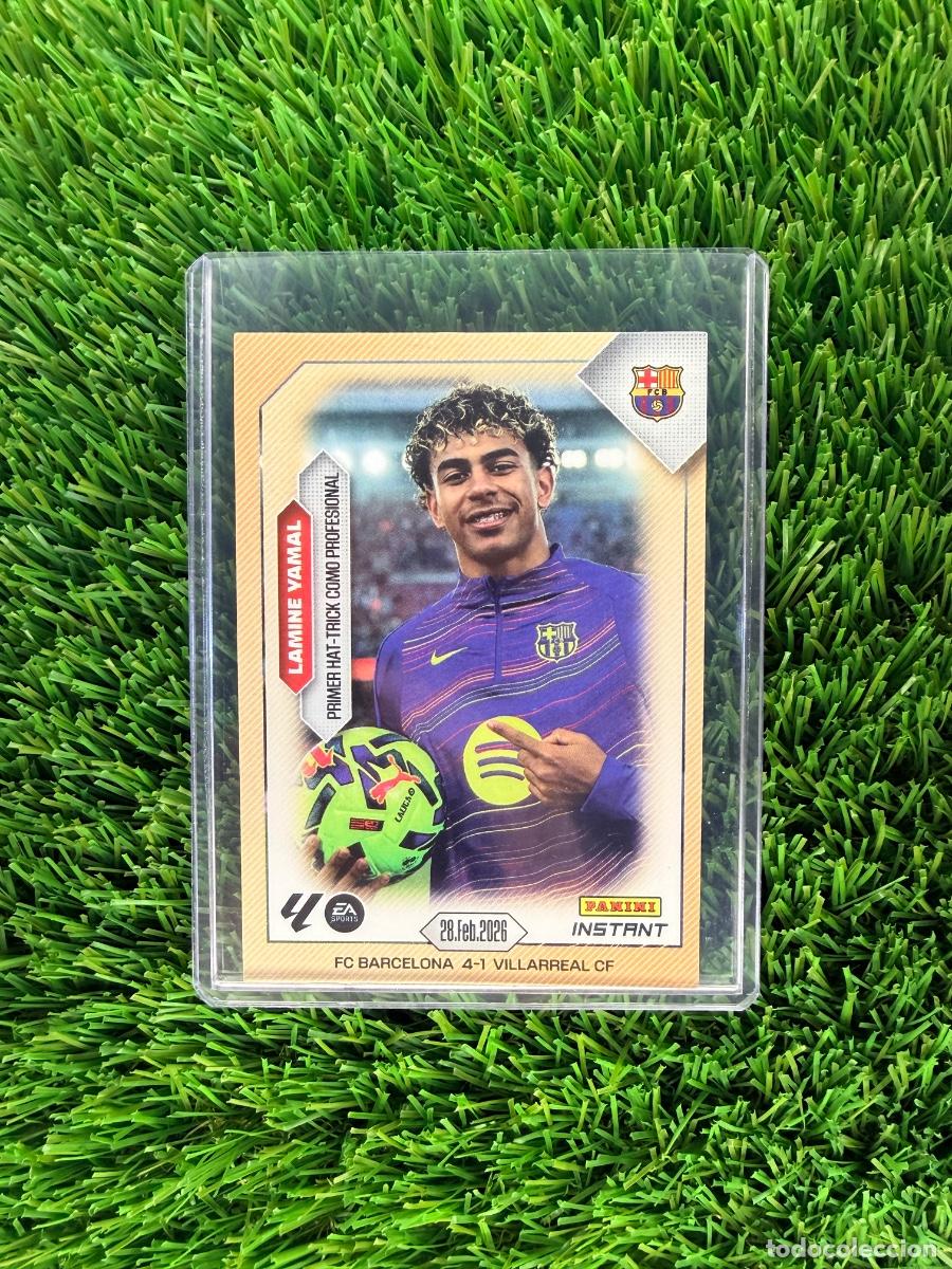 Cromos de F&uacute;tbol: N&ordm; 1 Lamine Yamal - Primer Hat-Trick como Profesional FC Barcelona Panini Instant La Liga 2026