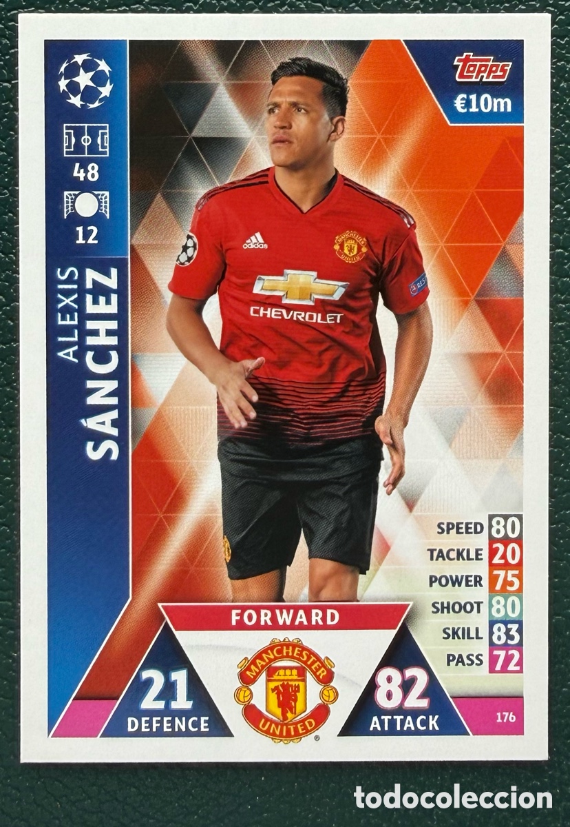 Cartes &agrave; collectionner de Football: 176 ALEXIS SANCHEZ MANCHESTER UNITED FICHAS ALBUM MATCH ATTAX CHAMPIONS TOPPS 2018 2019 18 19