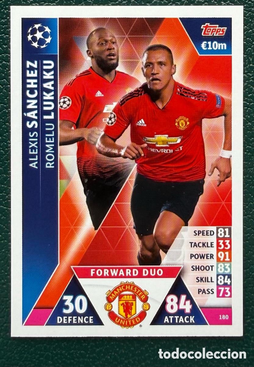 Cartes &agrave; collectionner de Football: 180 ALEXIS / LUKAKU MANCHESTER UNITED FICHAS ALBUM MATCH ATTAX CHAMPIONS TOPPS 2018 2019 18 19