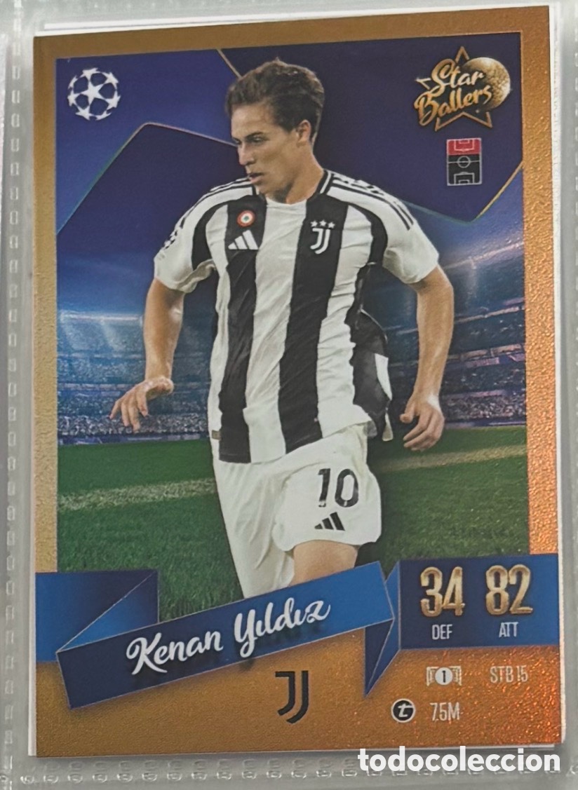 Cromos de F&uacute;tbol: KENAN YILDIZ JUVENTUS Star ballers Topps Match Attax UEFA Champions League 2024 2025