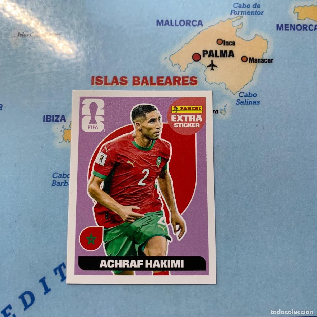 Cromos de F&uacute;tbol: Achraf Hakimi extra sticker versi&oacute;n morada de Marruecos cromo panini Mundial Fifa World Cup 2026