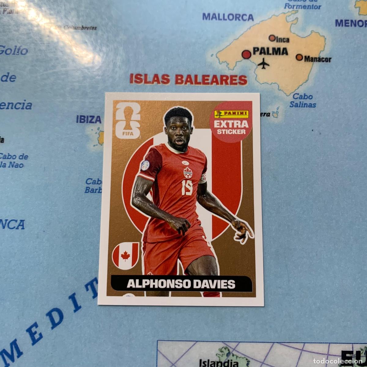 Cromos de F&uacute;tbol: Alphonso Davies extra sticker versi&oacute;n Bronce de Canad&aacute; cromo panini Mundial Fifa World Cup 2026