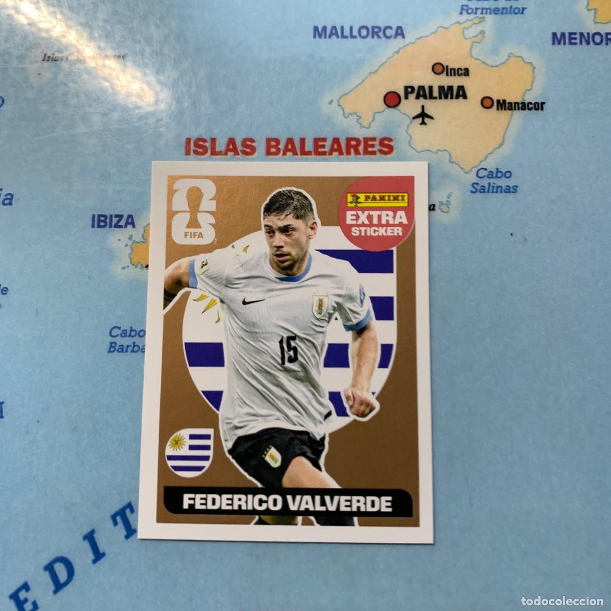 Cromos de F&uacute;tbol: Fede Valverde extra sticker versi&oacute;n Bronce de Uruguay cromo panini Mundial Fifa World Cup 2026