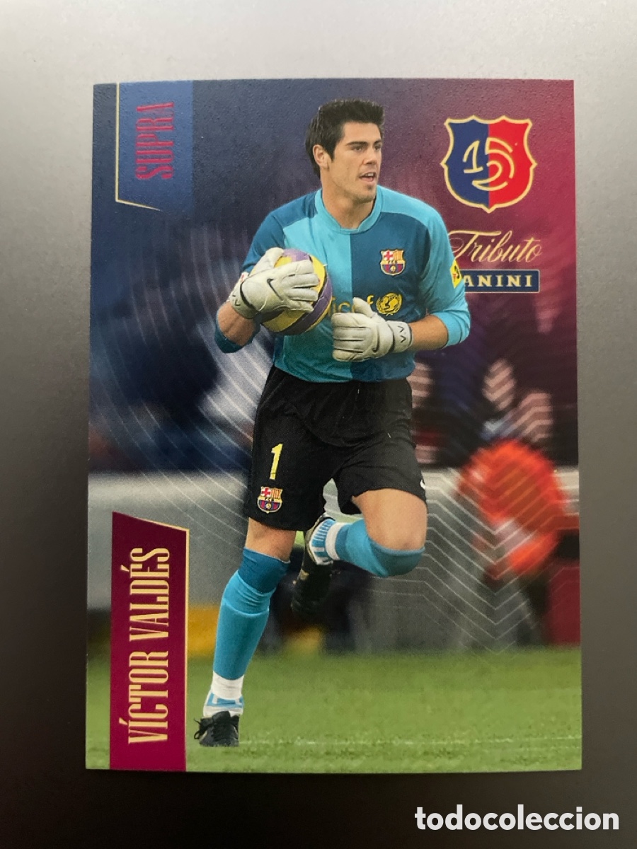 Cromos de F&uacute;tbol: Victor Valdes 87 Supra Con V de Valladar Tributo Panini 125 Aniversario FC Barcelona