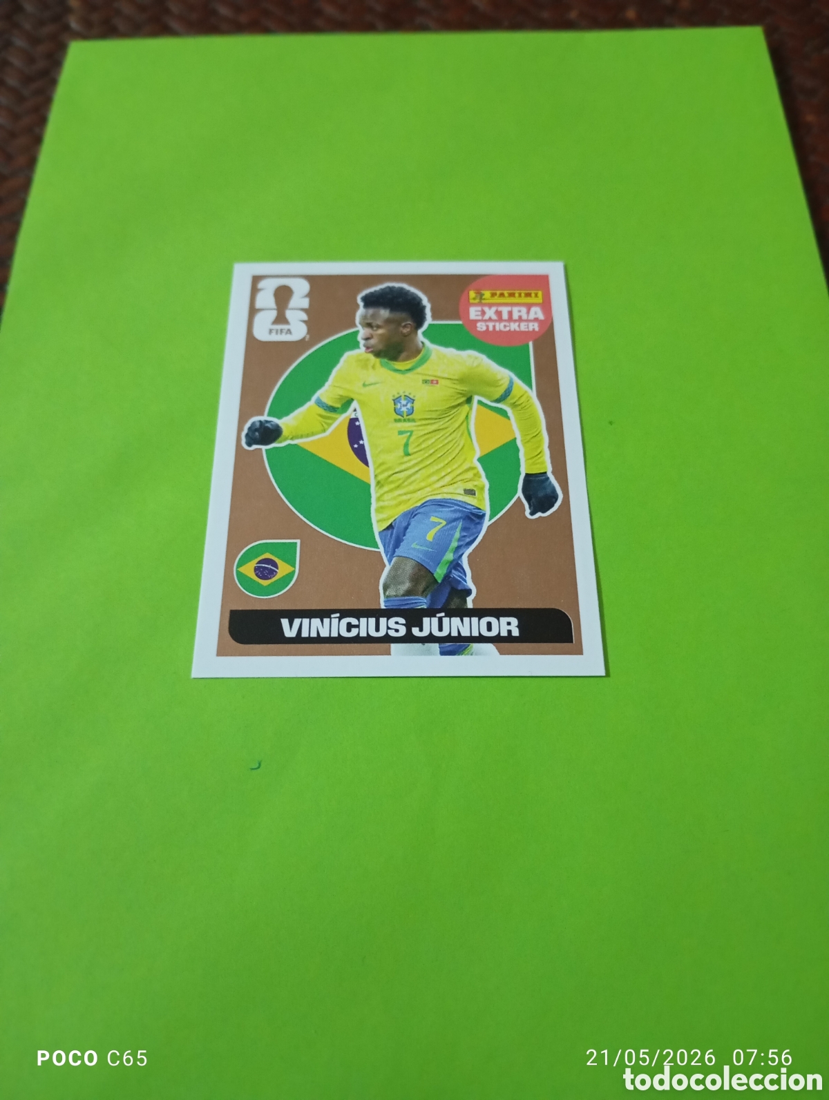 Cromos de F&uacute;tbol: Vinicius junior extra sticker bronce mundial 2026