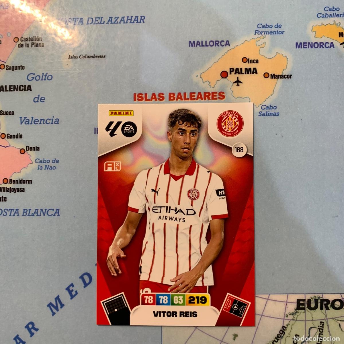 Cromos de F&uacute;tbol: Vitor Reis n&uacute;mero 168 del Girona cromo adrenalyn XL 25-26 2025-2026