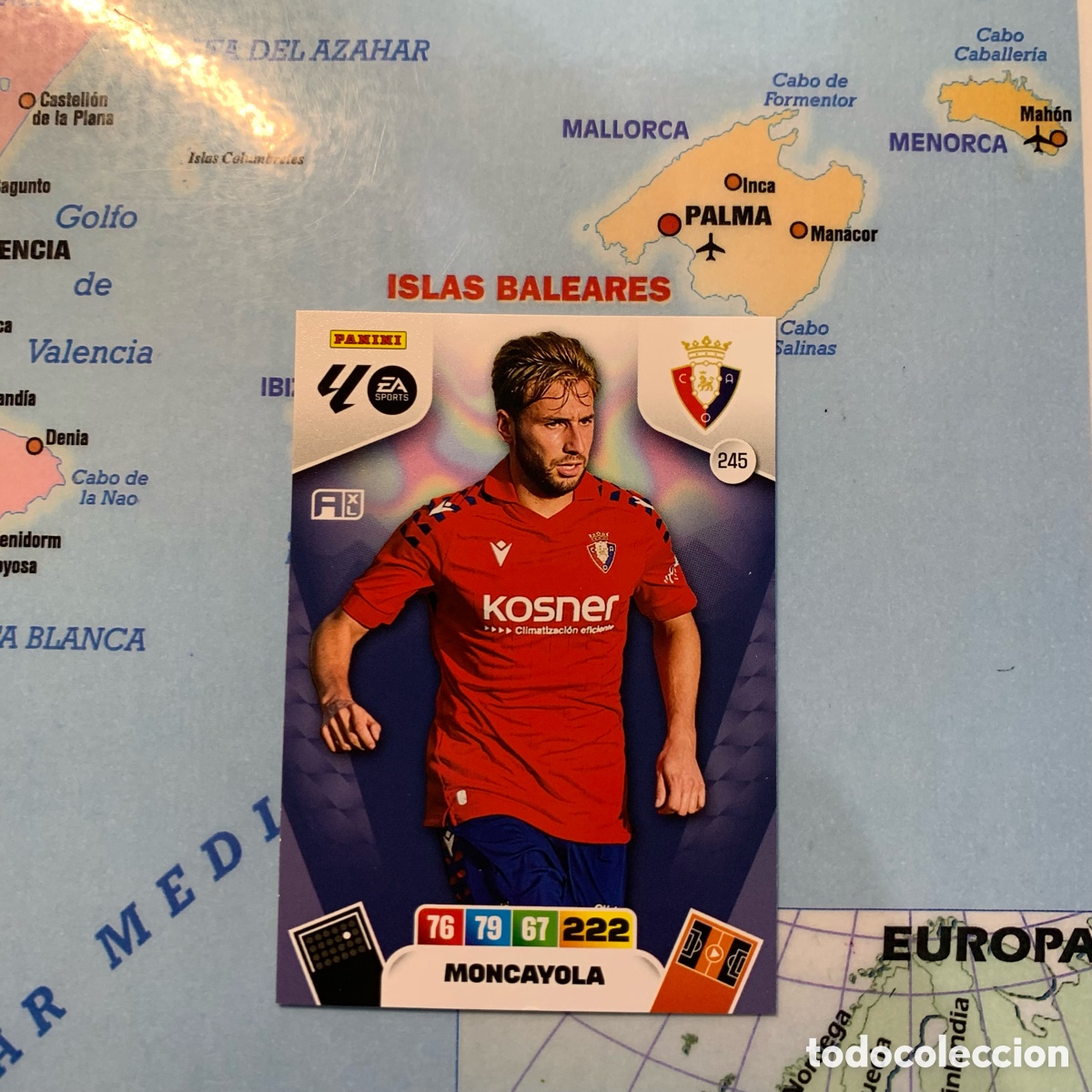Cromos de F&uacute;tbol: Moncayola n&uacute;mero 245 del Osasuna cromo adrenalyn XL 25-26 2025-2026
