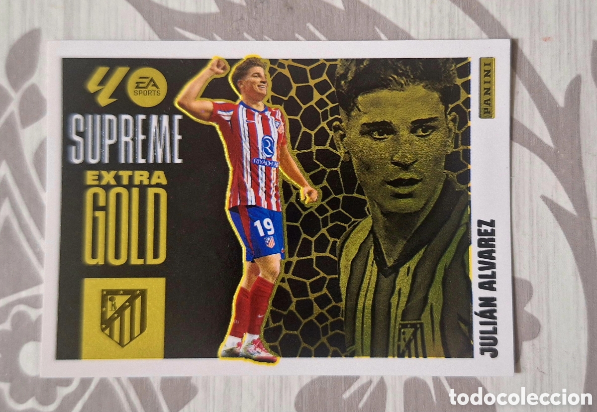 Cromos de F&uacute;tbol: Juli&aacute;n &Aacute;lvarez Extra gold supreme 2025 2026.