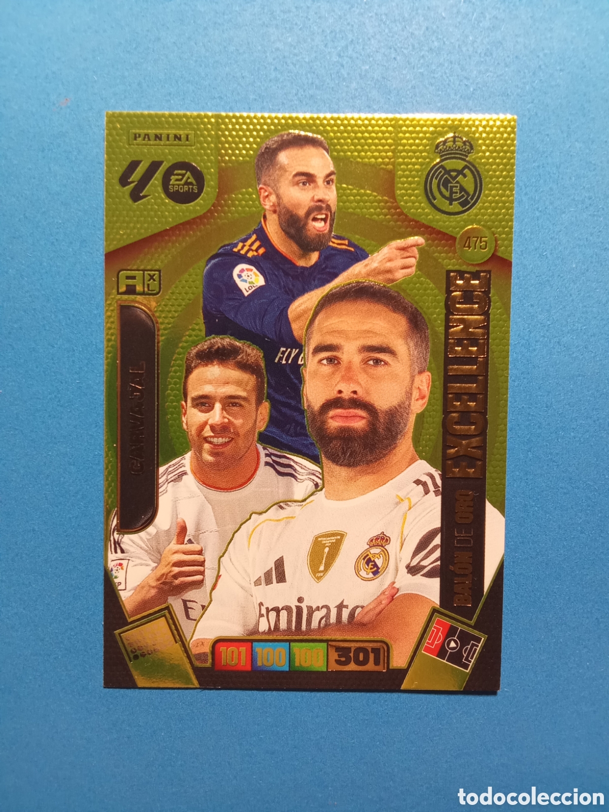 Cromos de F&uacute;tbol: BALON DE ORO 475 CARVAJAL EXCELLENCE REAL MADRID ADRENALYN 25-26