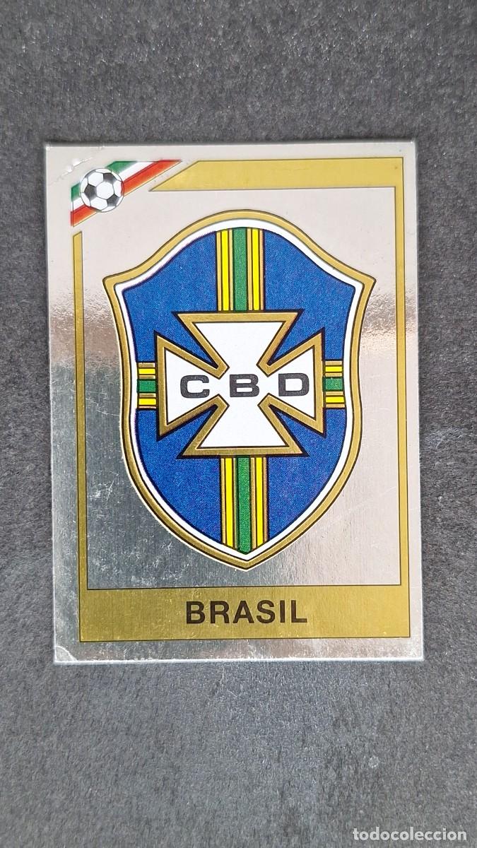 Cromos de F&uacute;tbol: L3 ESCUDO SELECCION BRASIL 238 MUNDIAL MEXICO 86 PANINI NUNCA PEGADO SIN PEGAR