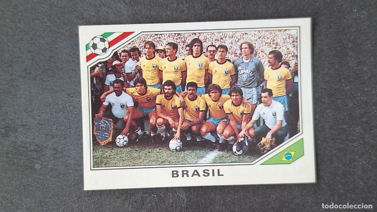 Cromos de F&uacute;tbol: L3 EQUIPO SELECCION BRASIL 239 MUNDIAL MEXICO 86 PANINI NUNCA PEGADO SIN PEGAR