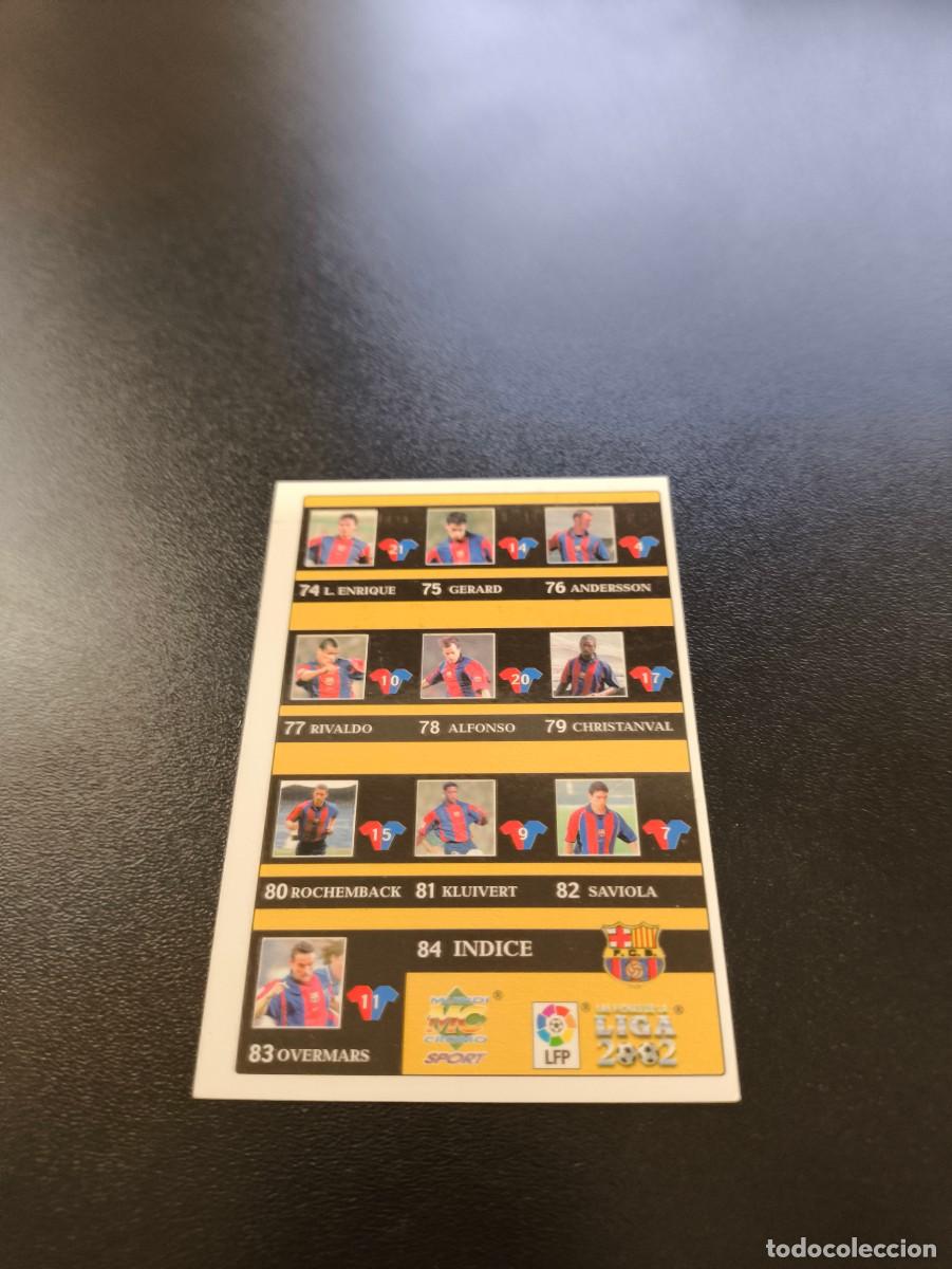 Cromos de F&uacute;tbol: 84 Indice BARCELONA MUNDICROMO FICHAS LIGA 2001 2002 01 02 NO PANINI ESTE