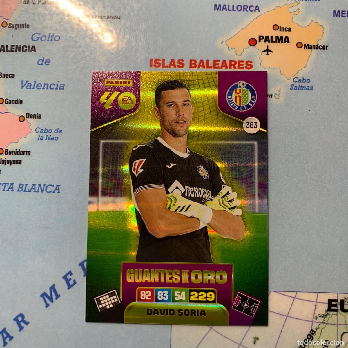 Cromos de F&uacute;tbol: David Soria guantes de oro n&uacute;mero 383 del Getafe cromo adrenalyn XL 25-26 2025-2026