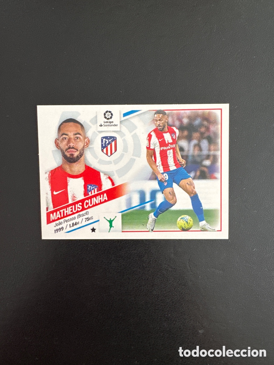 Fu&szlig;ball-Sticker: MATHEUS CUNHA ATLETICO DE MADRID NUMERO 19 LIGA ESTE 2022 2023 22 23