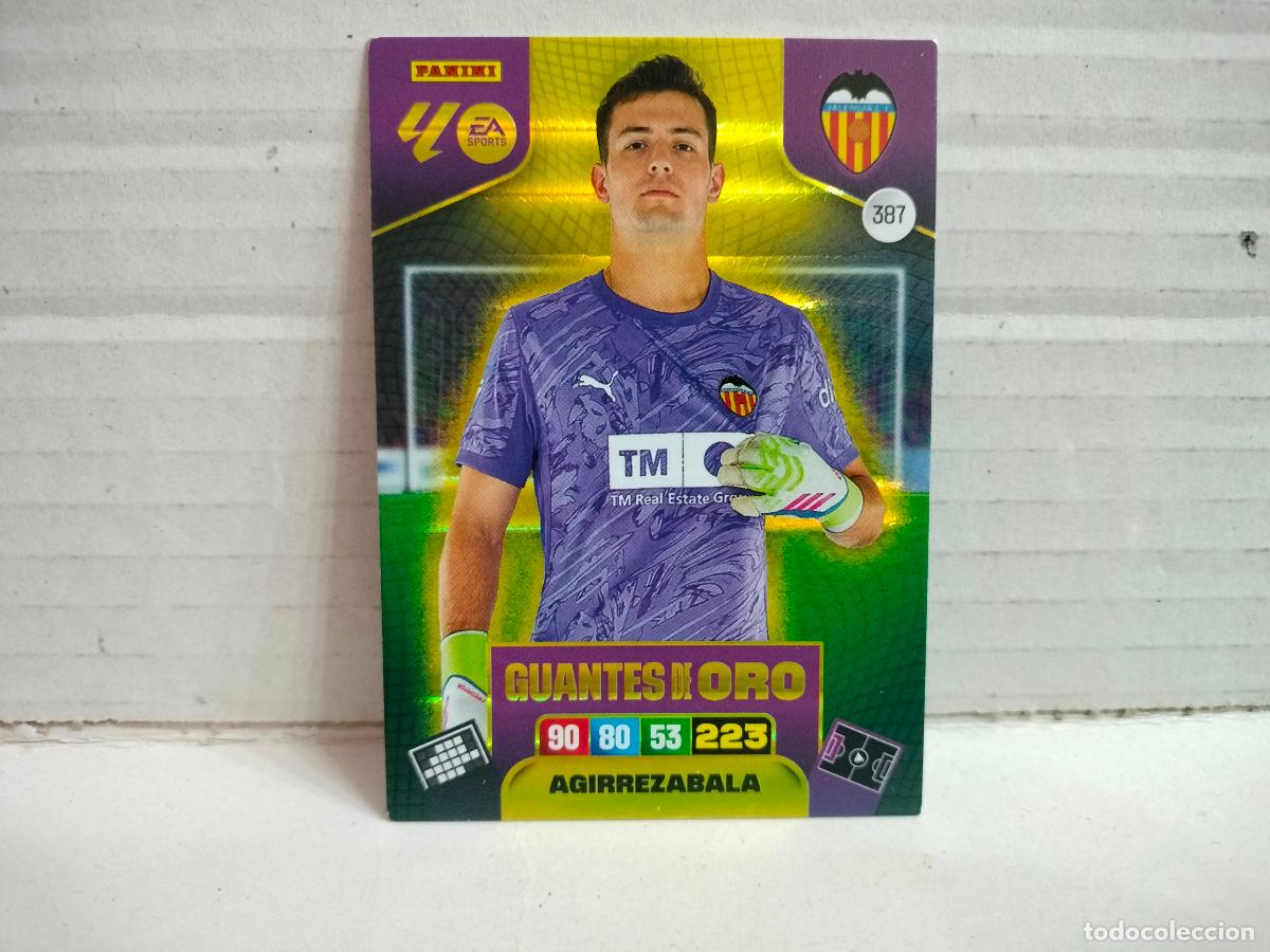 Cromos de F&uacute;tbol: CROMO FUTBOL AGIRREZABALA GUANTES DE ORO VALENCIA N387 2025-26 ADRENALYN XL VER FOTO